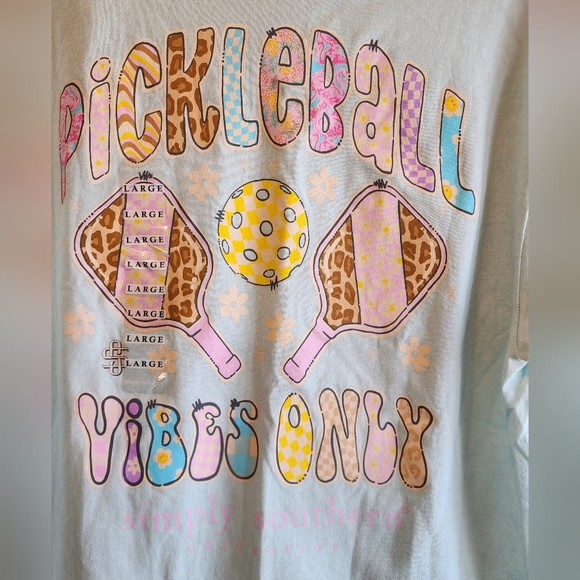 NWT Youth 'Pickleball Vibes Only' Short Sleeve Tee by Simply Southern Large - Picture 12 of 12